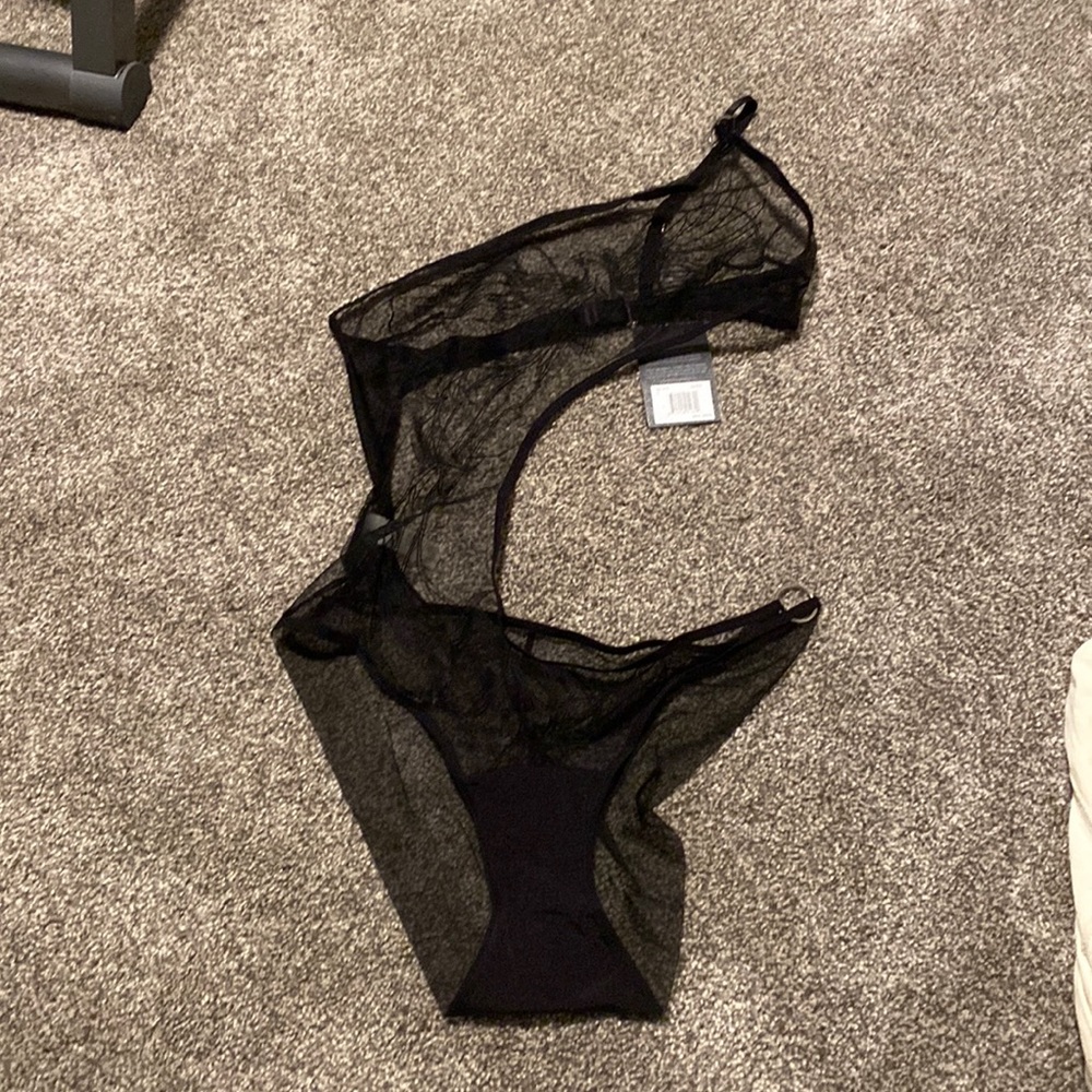 Thistle and Spire Black Sheer One-Piece Bodysuit